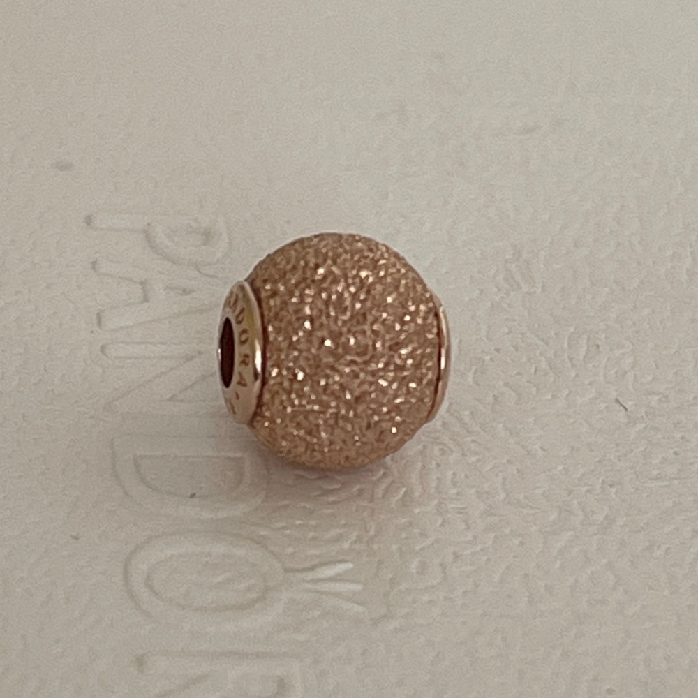 Essence HAPPINESS PANDORA Rose GOLD GLITTERY Charm - Picture 2 of 7
